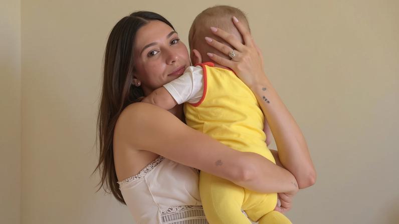 Hailey Bieber, seen here in April 2025, shared why her pregnancy with her son, Jack, was a surprise on the “She MD” podcast Tuesday.