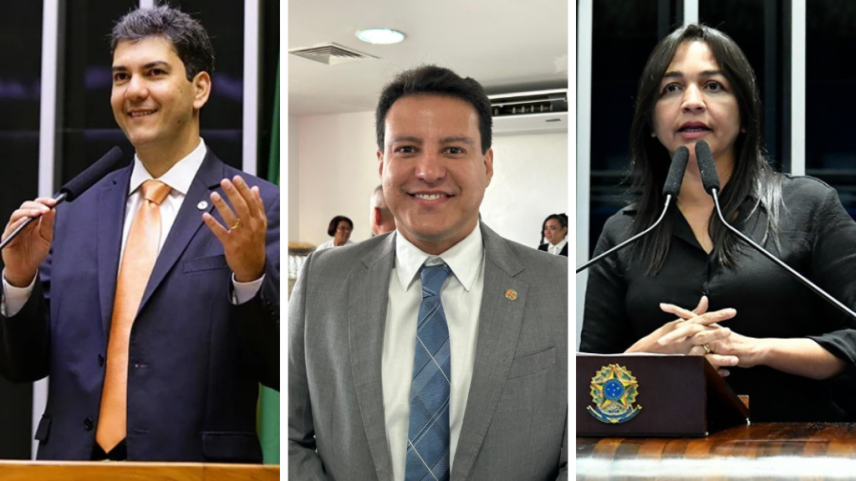 O prefeito de São Luís, Eduardo Braide (PSD), o vice-governador do Maranhão, Felipe Camarão (PT), e a senadora Eliziane Gama (PSD) - Câmara dos Deputados/Reprodução/redes sociais/Waldemir Barreto/Agência Senado