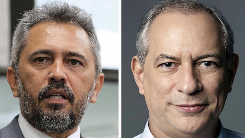 Elmano de Freitas (PT) e Ciro Gomes (PSDB)