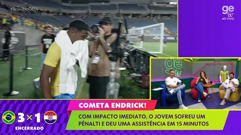 Endrick se emociona e chora após vitória do Brasil sobre a Croácia