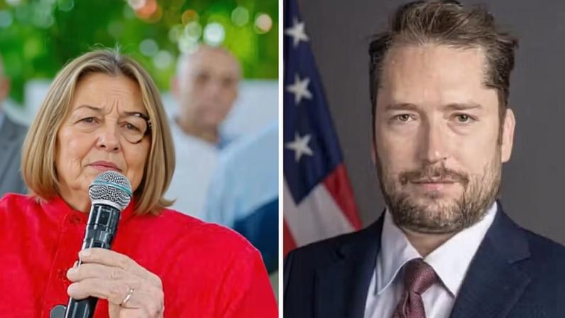 Presidente Lula e Darren Beattie, assessor de Donald Trump — Foto: Ricardo Stuckert / PR e Divulgação/Departamento de Estado dos EUA