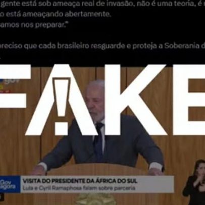 Verificação: Lula não disse que Brasil está sob ameaça de invasão