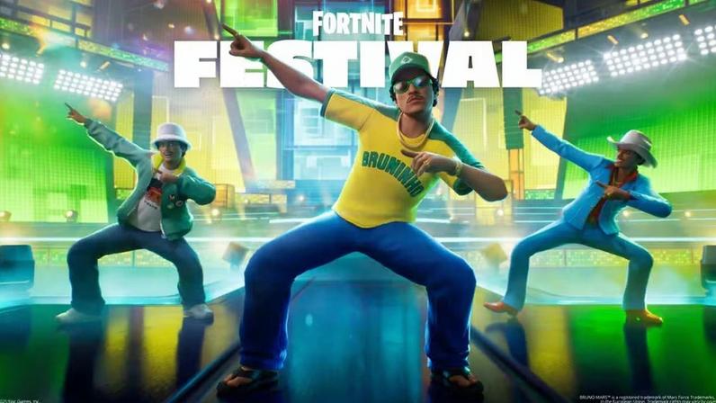 Bruno Mars vira avatar no Fortnite Festival — Foto: Divulgação