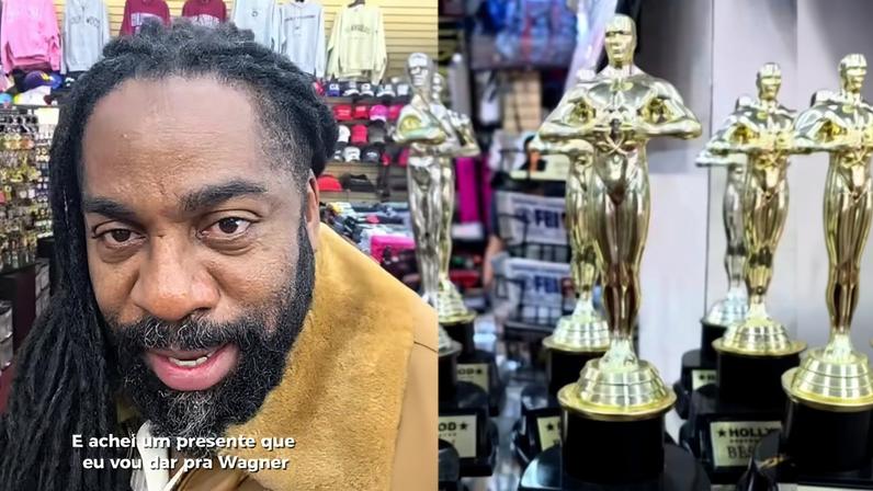 Lázaro Ramos compra presente divertido para Wagner Moura em LA