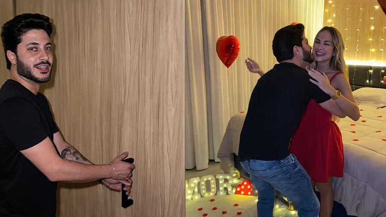 Gabi Martins surpreende humorista com quarto de rosas e declaração sobre Vini Jr