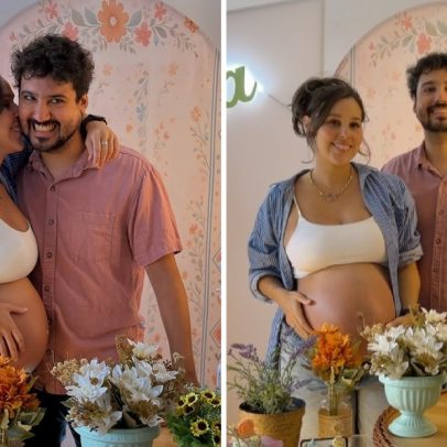 Thati Lopes e George Sauma anunciam nome da filha no chá de bebê