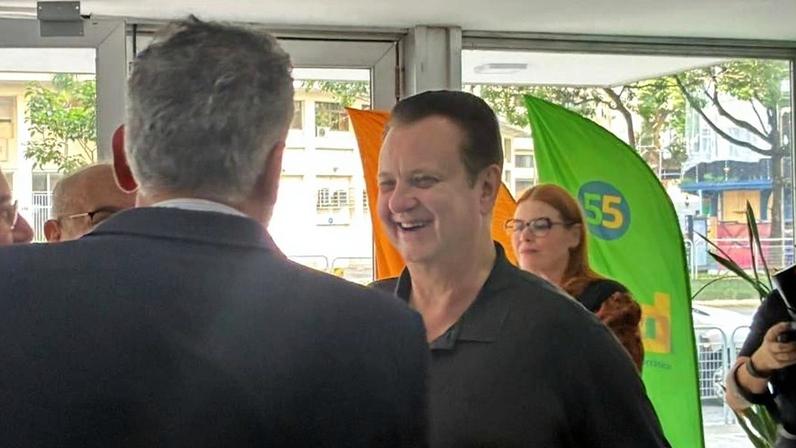 Gilberto Kassab após encontro com Caiado em SP