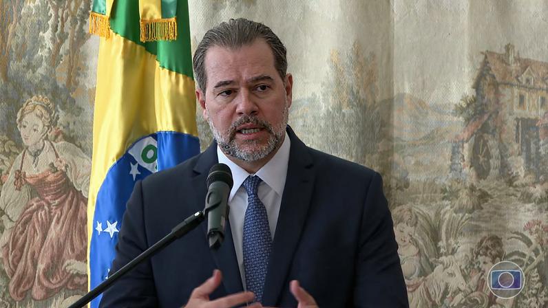 PF revela mensagens de Vorcaro sobre Toffoli — Foto: Jornal Nacional/ Reprodução