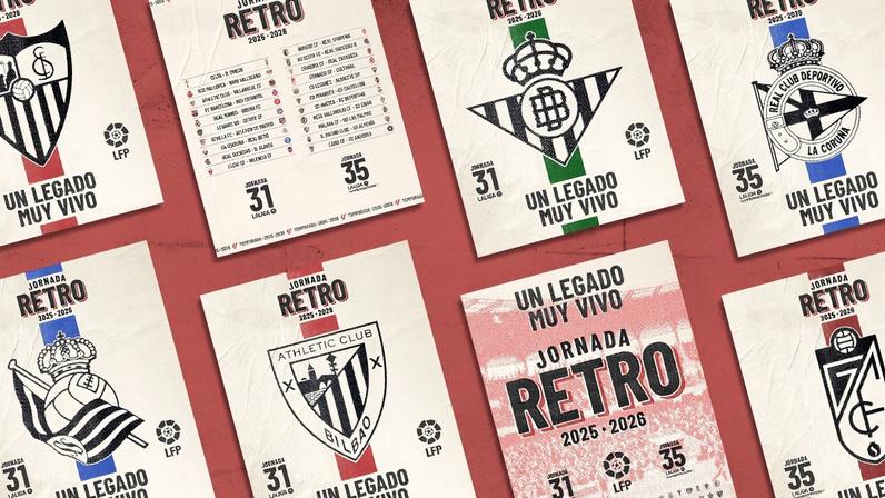 LaLiga anuncia "rodada retrô" com uniformes inspirados em modelos clássicos dos times — Foto: Divulgação / LaLiga