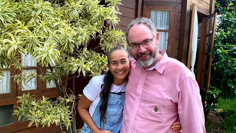 A deputada Heloisa Helena (Rede-RJ) e o porta-voz do partido, Paulo Lamac