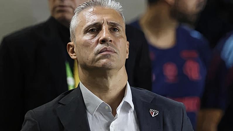 Hernán Crespo durante São Paulo x Flamengo, pelo Brasileirão