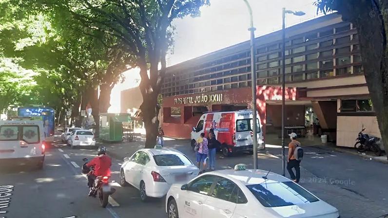 Hospital João XXIII, onde "Sicário" está internado em estado gravíssimo. (Foto: reprodução/Google Mapas)