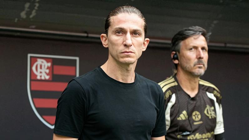 Filipe Luís durante Flamengo x Corinthians, no Mané Garrincha, em Brasília, na Supercopa do Brasil 2026