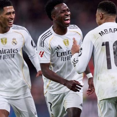 Vinicius Jr. projeta Brasil x França e brinca com companheiros do Real