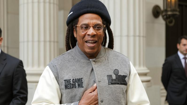 Jay-Z leaves the Fanatics Super Bowl party Friday Feb. 6. 2026, in San Francisco.