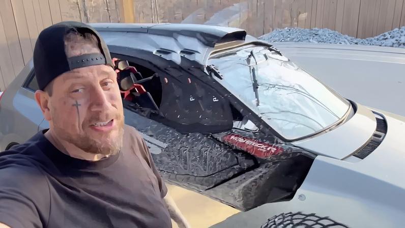 Jelly Roll (seen here in a clip he shared to Instagram over the weekend) was rushed to the hospital after flipping his ATV and breaking a collarbone earlier this year.