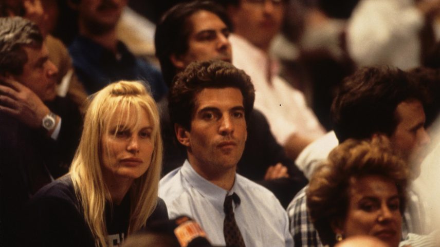 John F. Kennedy Jr. and Daryl Hannah in a crowd in 1994.