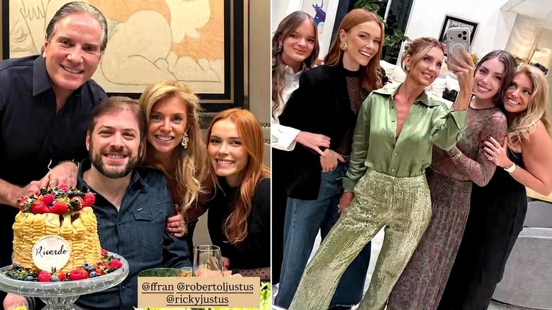 Roberto Justus reúne atual esposa e ex-mulher no aniversário do filho