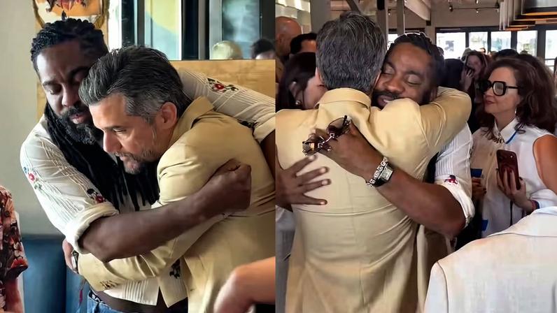 Lázaro Ramos e Wagner Moura se emocionam em encontro em LA para o Oscar 2026