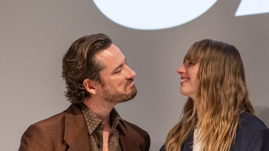 Lewis Pullman and Maya Hawke (seen above at the “Wishful Thinking” premiere at SXSW 2026 on Thursday) bonded over being nepo babies.