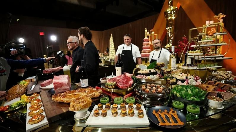 Apresentação à imprensa de banquete pós-Oscar