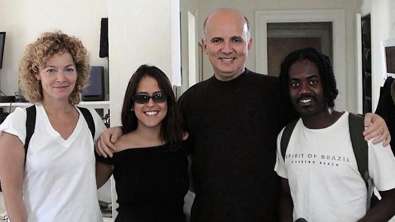 Paula com Bruno Barreto, Leandro Firmino da Hora e Amy Irving