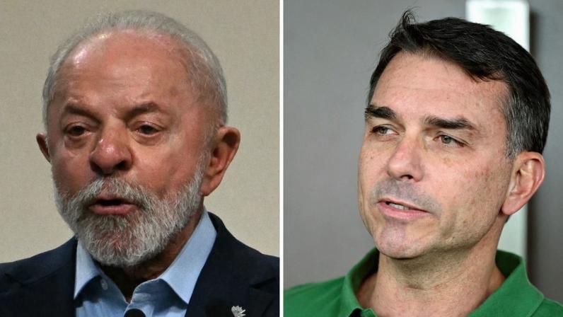 Lula e Flávio Bolsonaro — Foto: Reprodução