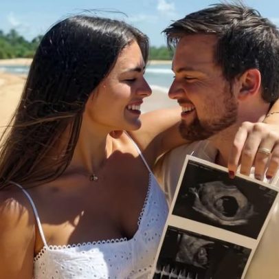 Filha de Cesar Filho elogia o bebê no ultrassom e o descreve como galã