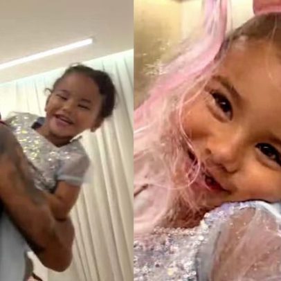 Neymar canta com Mavie e mostra pedido da filha antes de dormir