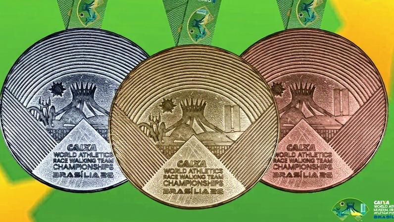 Design das medalhas do Mundial de Marcha Atlética em Brasília (Foto: Divulgação)