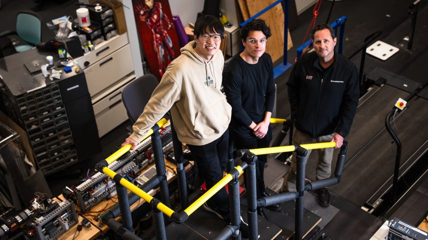 MIT researchers (from left to right) Hyungeun Song, Guillermo Herrera-Arcos, and Hugh Herr have developed the first “living” implant that uses rewired sensory nerves to revive paralyzed organs.