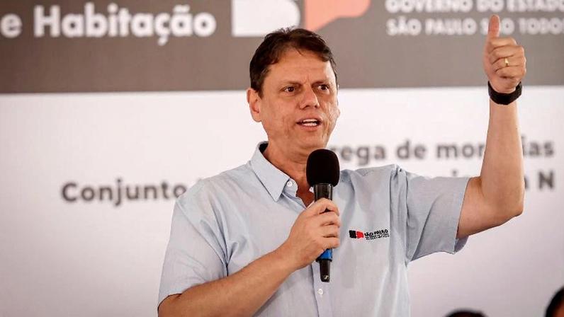 O governador de São Paulo, Tarcísio de Freitas (Republicanos)