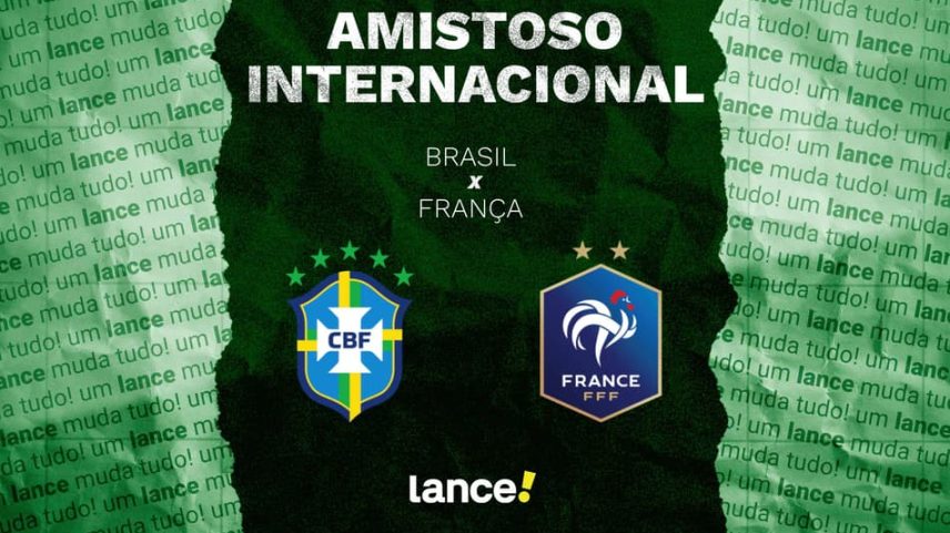 Brasil x França fazem amistoso bastante esperado nesta quinta-feira (Arte: Lance!)