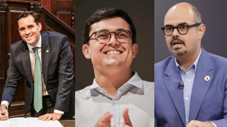 Os vices Eduardo Cavaliere (PSD), Victor Marques (PCdoB) e Mateus Simões (PSD)