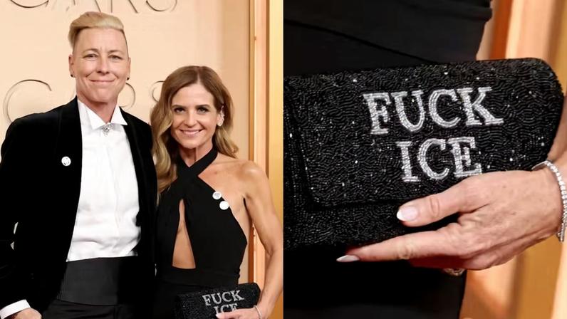 Abby Wambach e Glennon Doyle no tapete do Oscar 2026 — Foto: Getty Images