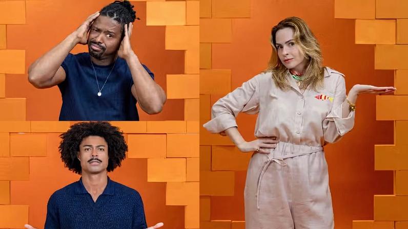 Ana Paula Renault, Breno e Leandro Boneco estão no Paredão do BBB 26 — Foto: Divulgação/Globo