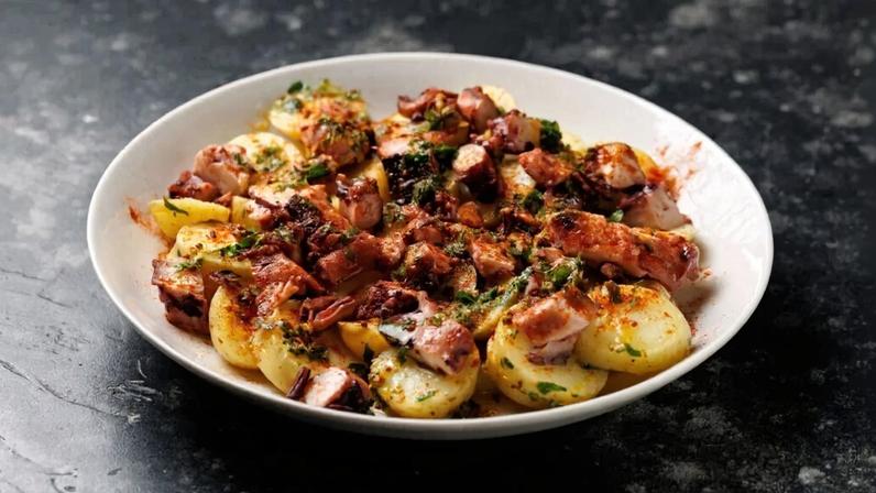 Polvo com batata ao alho e páprica (Imagem: DronG | Shutterstock)