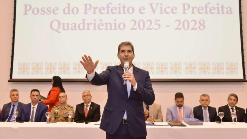Prefeito Eduardo Braide durante posse de sua reeleição em 1º de janeiro de 2025