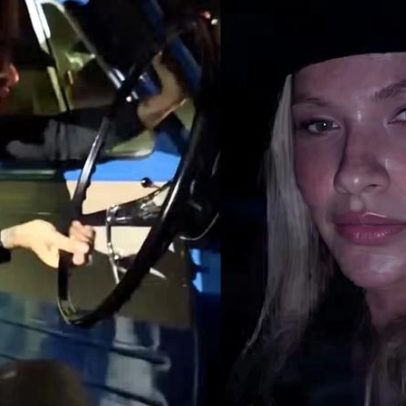 Andressa ri ao ver Gusttavo Lima empurrando caminhonete antiga à noite