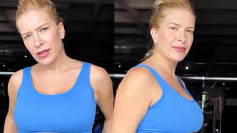 Lore Improta se surpreende com tamanho da barriga de 8 meses — Foto: Reprodução/Instagram