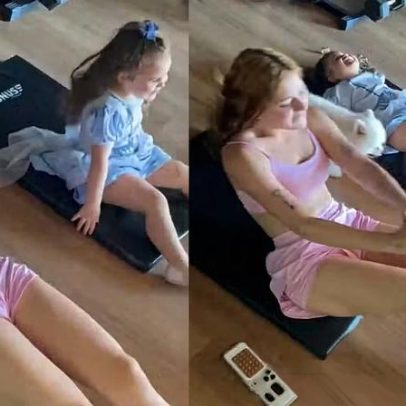 Viih Tube faz abdominais com a filha Lua para manter 20 kg a menos