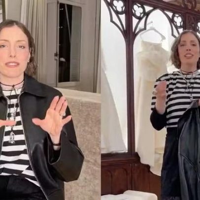 Fabi Justus prova vestidos em Paris e diz ter encontrado o ideal