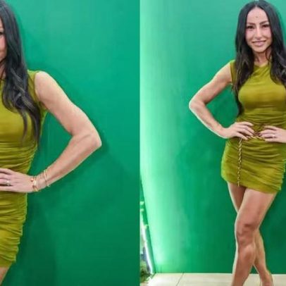 Sabrina Sato usa vestido colado em evento em São Paulo