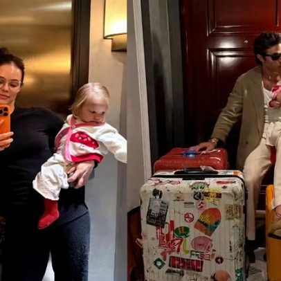 Chay Suede faz álbum de viagem em Madri com Laura Neiva e filha