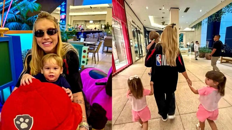 Virginia aproveita tarde em shopping de São Paulo com os filhos — Foto: Reprodução/ Instagram