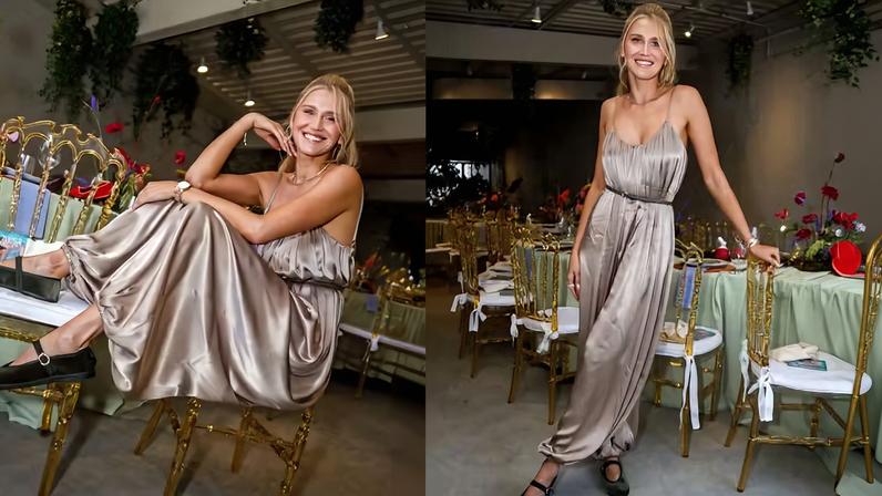 Celina Locks usa macacão de cetim de R$ 1,9 mil para almoço com famosas em SP