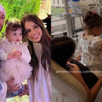 Helena, filha de Neymar, vai ao dentista pela primeira vez