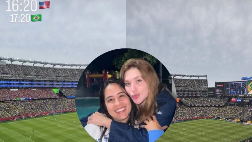 Monyque Isabella, irmã de Zé Felipe, assiste jogo de Vini Jr. ao lado de Virginia nos EUA