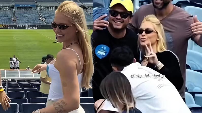 Virginia assiste a treino de Vini Jr. pela Seleção