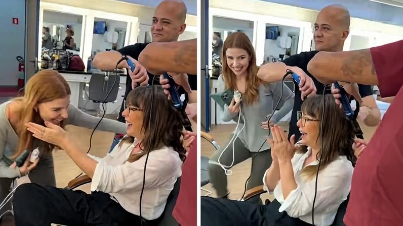 Regiane Alves celebra encontro com Gabriela Medvedovsky nos bastidores de 'Três Graças' — Foto: Reprodução/X